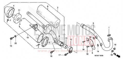 EXHAUST MUFFLER (CRF450R3-ED/U) CRF450R3 de 2003